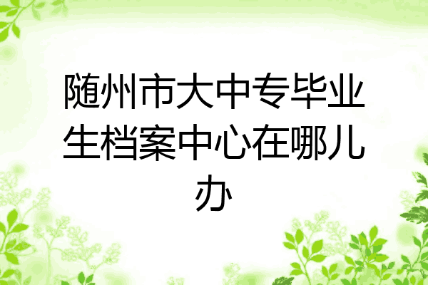 随州市大中专毕业生档案中心在哪儿办