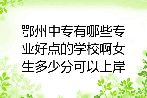 鄂州中专有哪些专业好点的学校啊女生多少分可以上岸