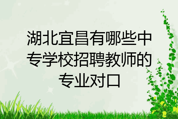 湖北宜昌有哪些中专学校招聘教师的专业对口