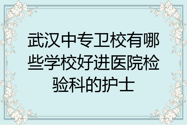 武汉中专卫校有哪些学校好进医院检验科的护士