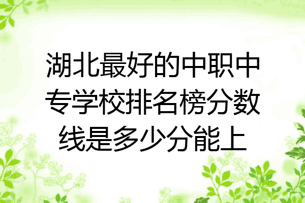 湖北最好的中职中专学校排名榜分数线是多少分能上