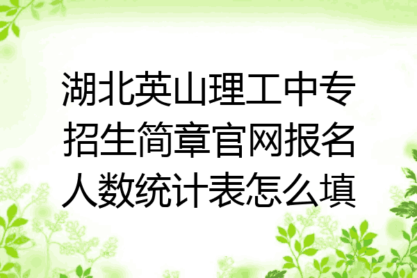 湖北英山理工中专招生简章官网报名人数统计表怎么填