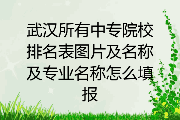 武汉所有中专院校排名表图片及名称及专业名称怎么填报