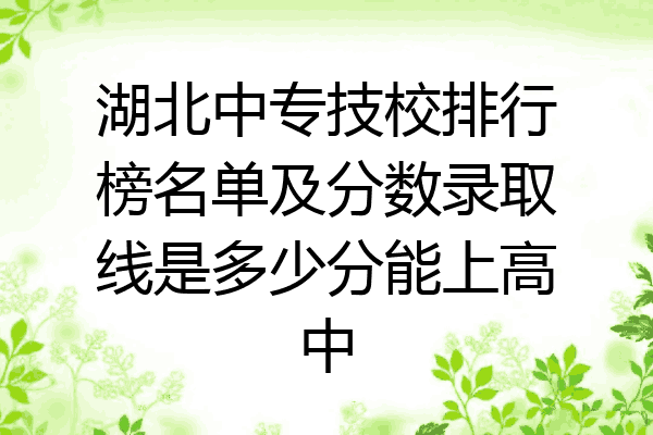 湖北中专技校排行榜名单及分数录取线是多少分能上高中