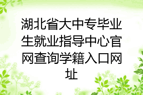 湖北省大中专毕业生就业指导中心官网查询学籍入口网址