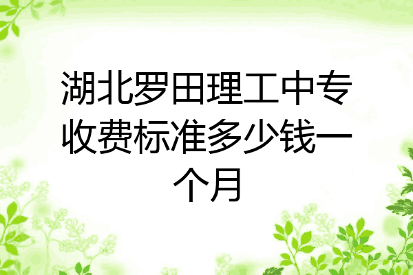 湖北罗田理工中专收费标准多少钱一个月