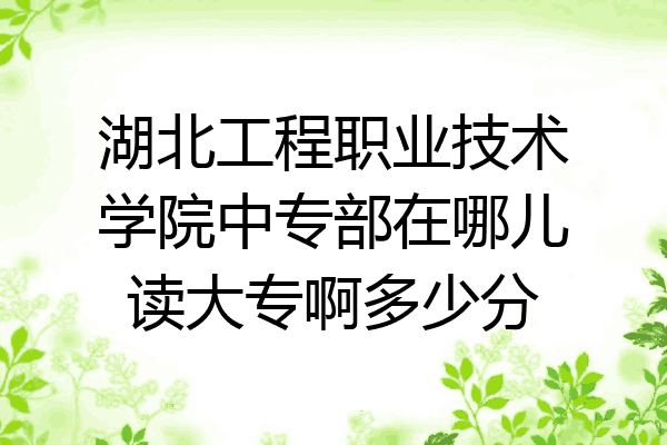 湖北工程职业技术学院中专部在哪儿读大专啊多少分