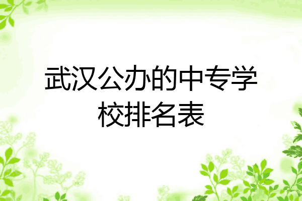 武汉公办的中专学校排名表