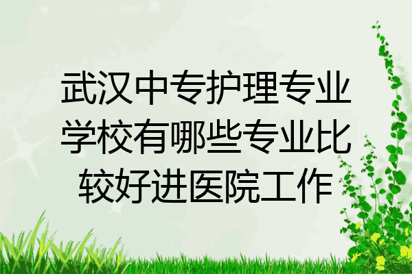 武汉中专护理专业学校有哪些专业比较好进医院工作