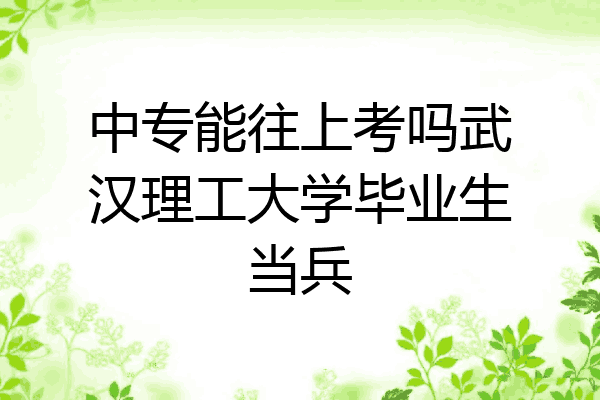 中专能往上考吗武汉理工大学毕业生当兵