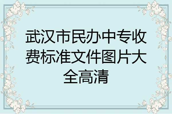 武汉市民办中专收费标准文件图片大全高清