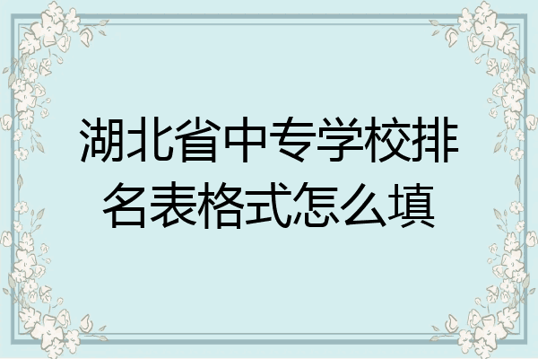 湖北省中专学校排名表格式怎么填