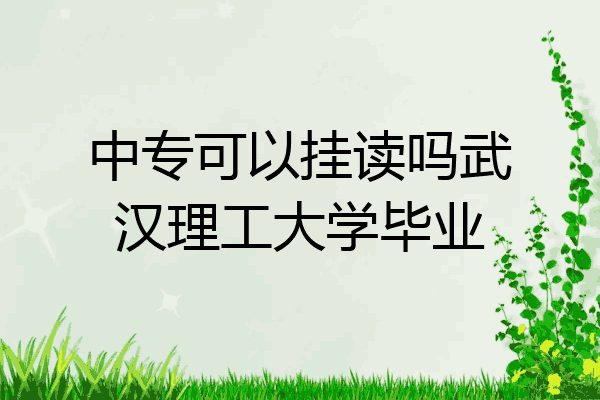 中专可以挂读吗武汉理工大学毕业