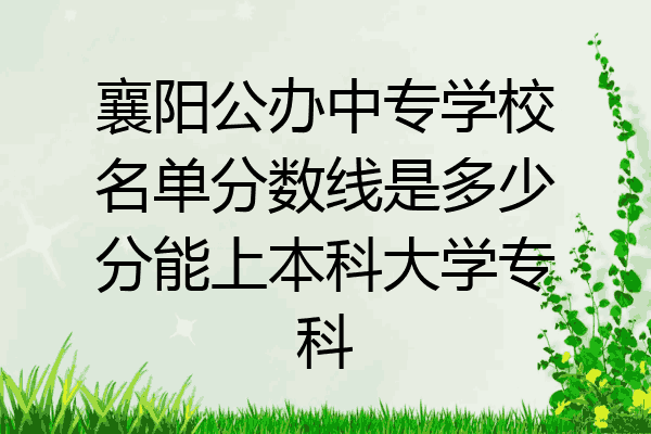 襄阳公办中专学校名单分数线是多少分能上本科大学专科