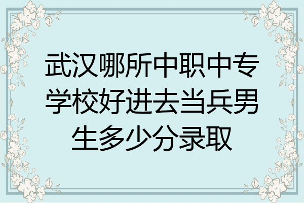 武汉哪所中职中专学校好进去当兵男生多少分录取