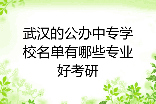 武汉的公办中专学校名单有哪些专业好考研