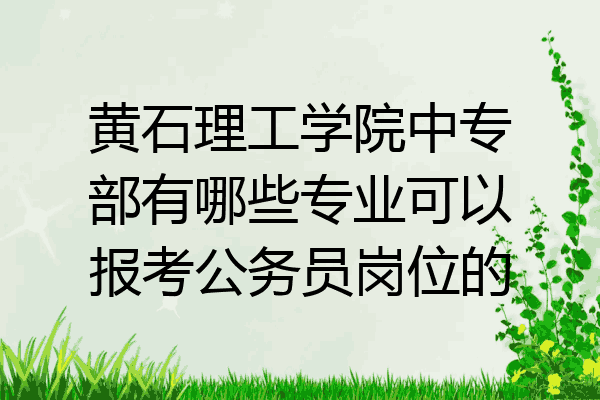 黄石理工学院中专部有哪些专业可以报考公务员岗位的