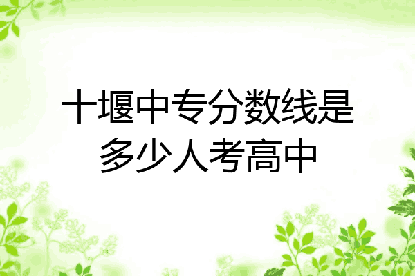 十堰中专分数线是多少人考高中