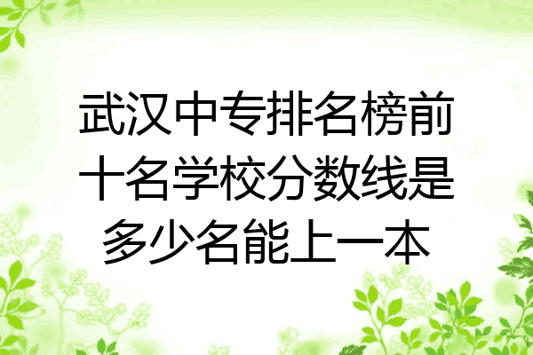 武汉中专排名榜前十名学校分数线是多少名能上一本