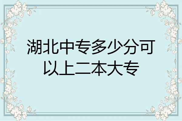 湖北中专多少分可以上二本大专