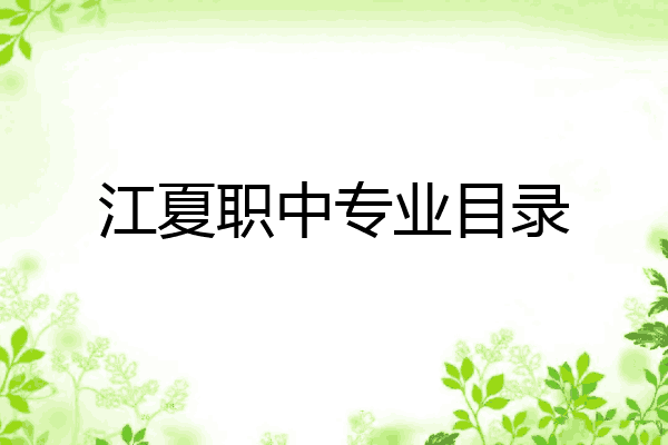 江夏职中专业目录