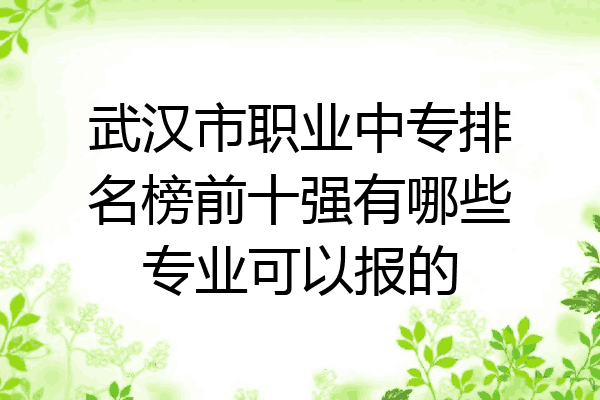 武汉市职业中专排名榜前十强有哪些专业可以报的