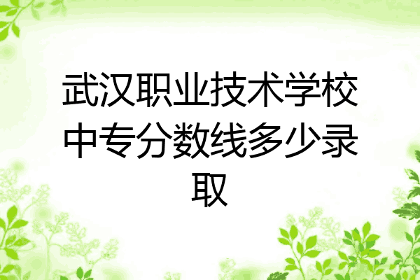 武汉职业技术学校中专分数线多少录取
