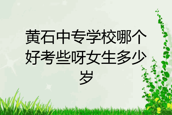 黄石中专学校哪个好考些呀女生多少岁