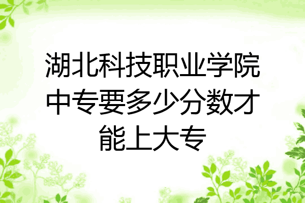 湖北科技职业学院中专要多少分数才能上大专