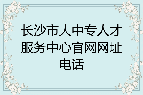 长沙市大中专人才服务中心官网网址电话