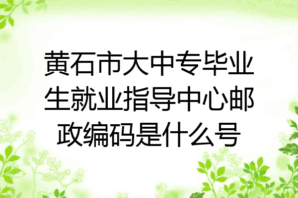 黄石市大中专毕业生就业指导中心邮政编码是什么号