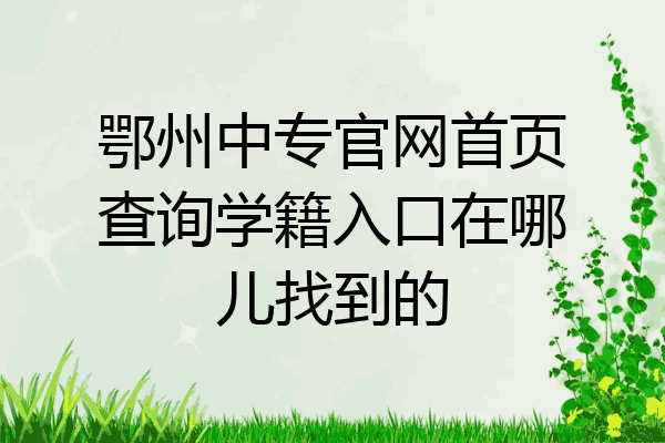 鄂州中专官网首页查询学籍入口在哪儿找到的
