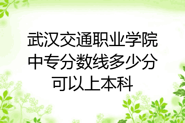 武汉交通职业学院中专分数线多少分可以上本科