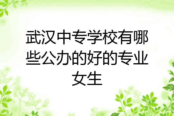 武汉中专学校有哪些公办的好的专业女生