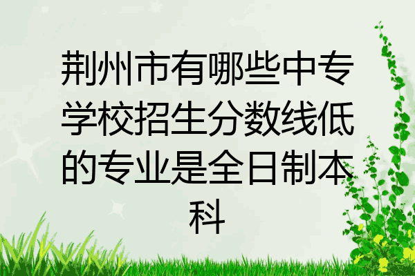 荆州市有哪些中专学校招生分数线低的专业是全日制本科