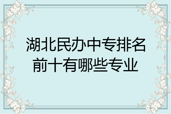 湖北民办中专排名前十有哪些专业
