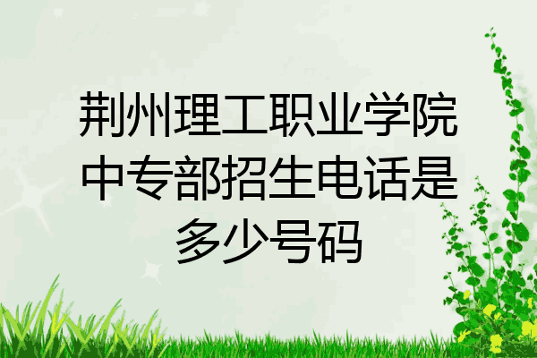 荆州理工职业学院中专部招生电话是多少号码