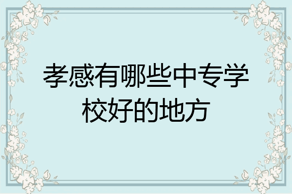 孝感有哪些中专学校好的地方