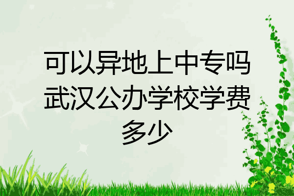 可以异地上中专吗武汉公办学校学费多少
