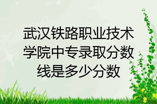 武汉铁路职业技术学院中专录取分数线是多少分数