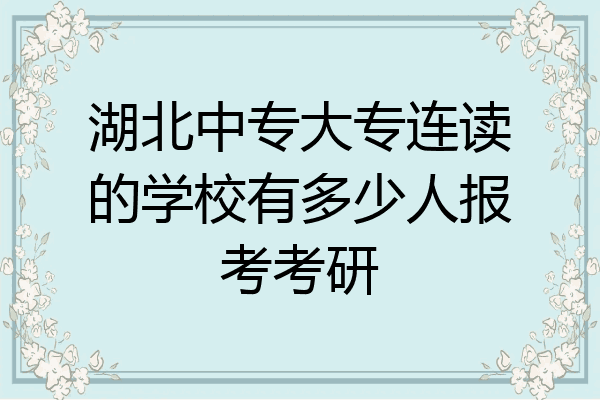 湖北中专大专连读的学校有多少人报考考研