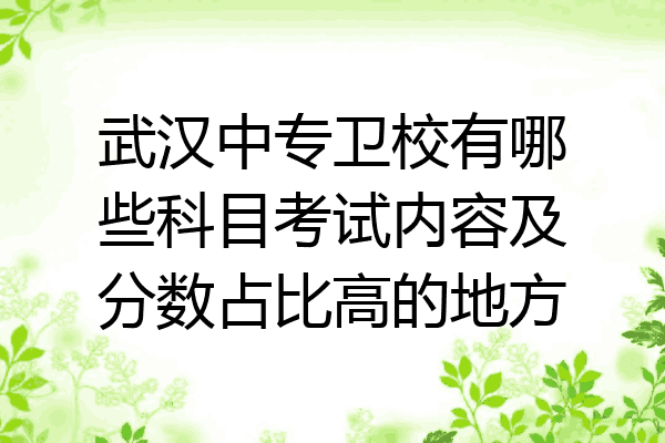 武汉中专卫校有哪些科目考试内容及分数占比高的地方