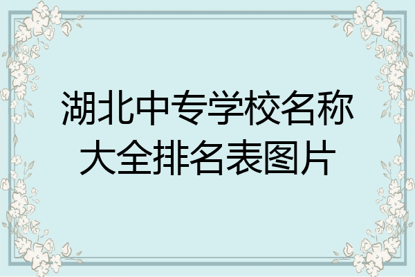 湖北中专学校名称大全排名表图片