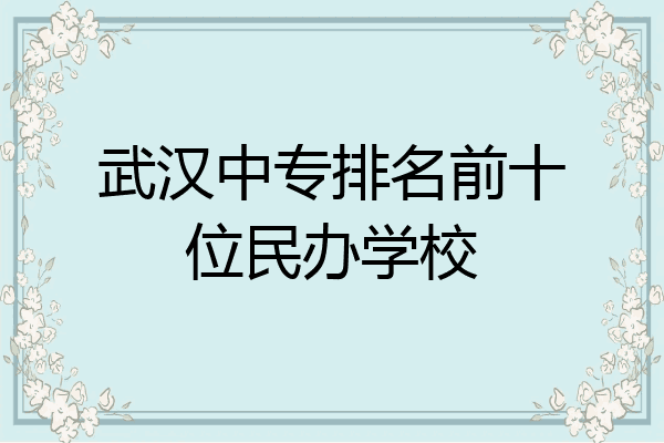 武汉中专排名前十位民办学校