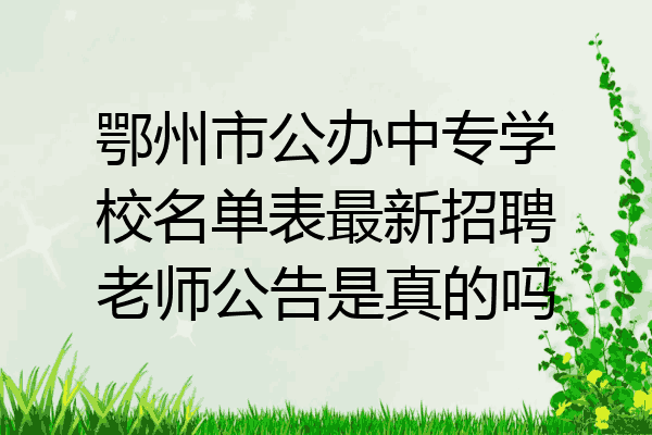 鄂州市公办中专学校名单表最新招聘老师公告是真的吗