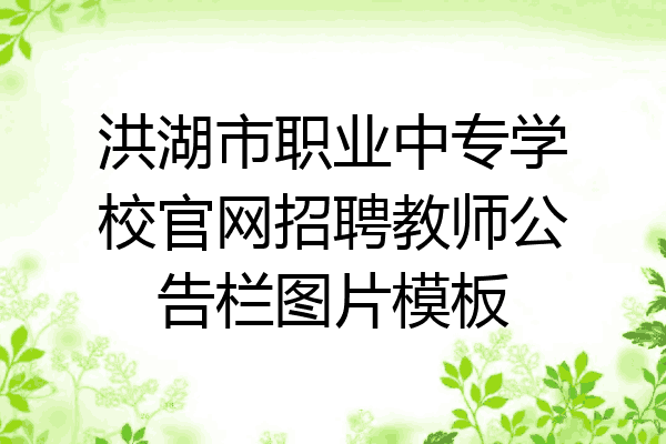 洪湖市职业中专学校官网招聘教师公告栏图片模板