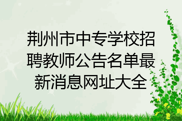 荆州市中专学校招聘教师公告名单最新消息网址大全