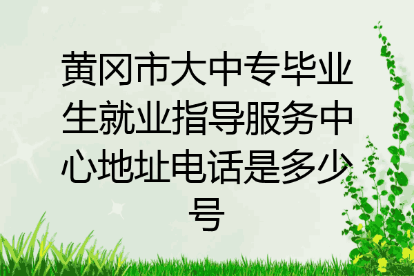黄冈市大中专毕业生就业指导服务中心地址电话是多少号