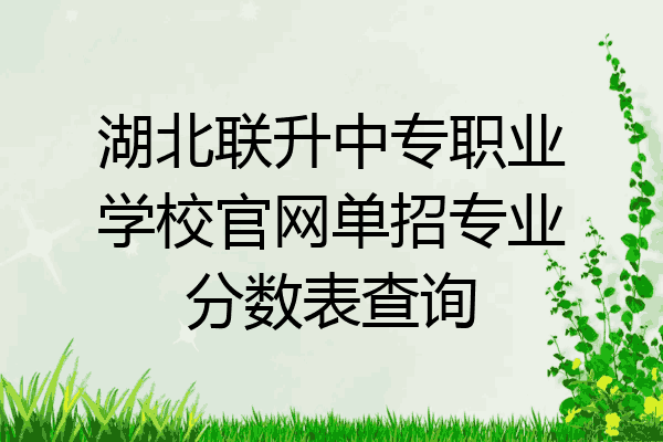 湖北联升中专职业学校官网单招专业分数表查询