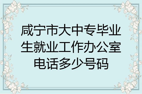 咸宁市大中专毕业生就业工作办公室电话多少号码